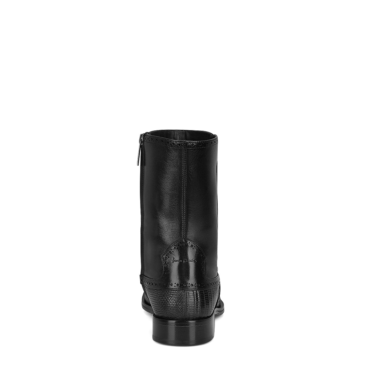 Cuadra Men's Black Genuine Lizard Leather Round Toe Short Boot