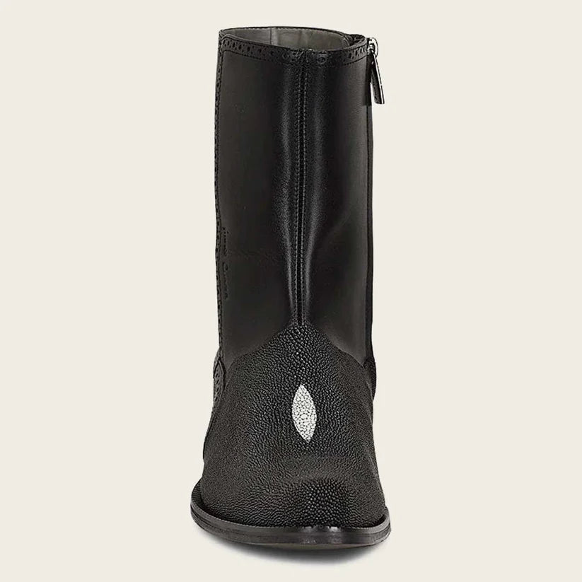 Cuadra Men's Black Genuine Stingray Leather Short Boot