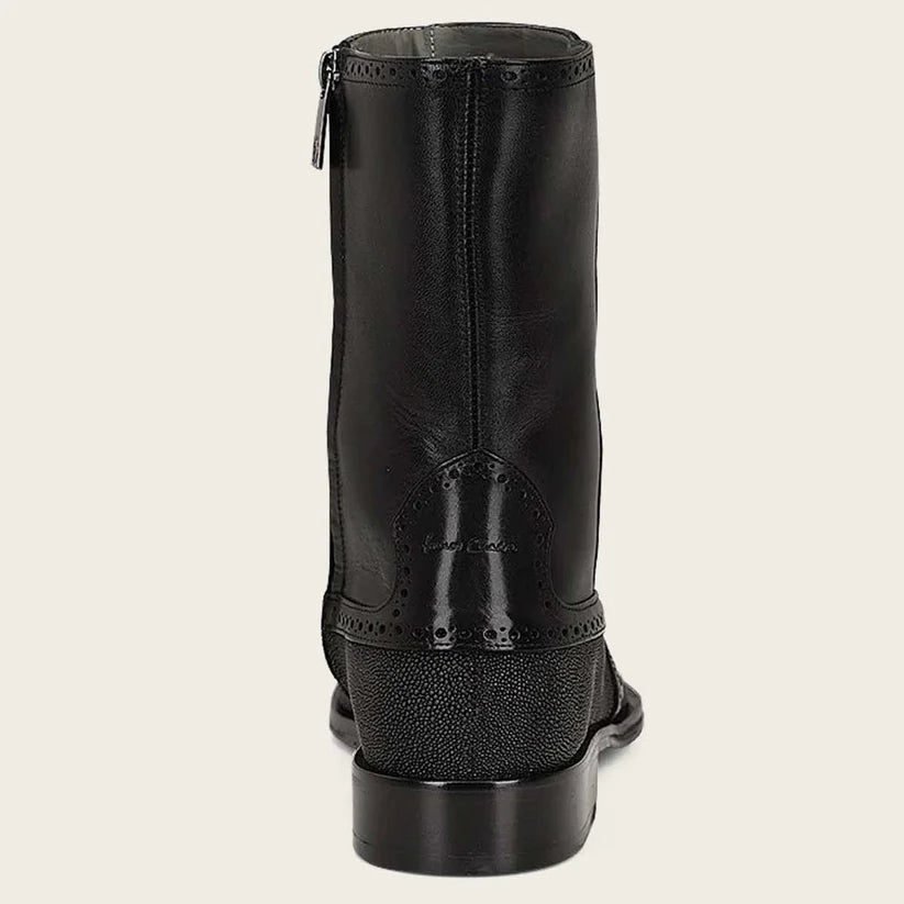 Cuadra Men's Black Genuine Stingray Leather Short Boot