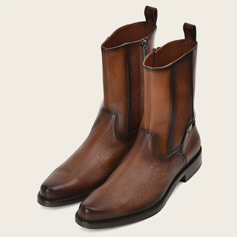 Cuadra Men's Honey Brown Genuine Deer Leather Short Boot