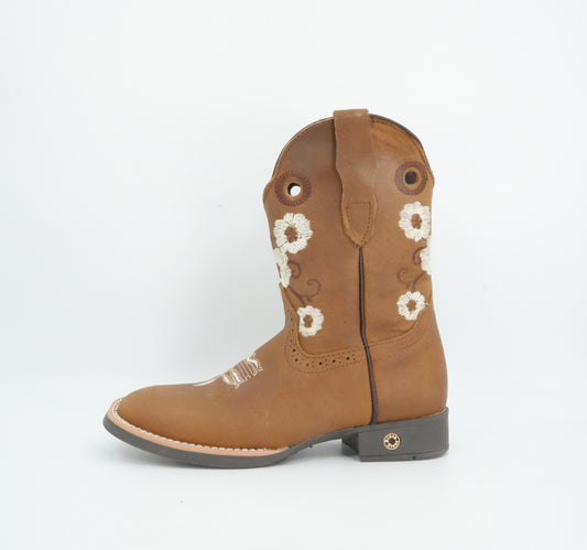 Black Stone Kid’s Crazy Tan Flowers Boot