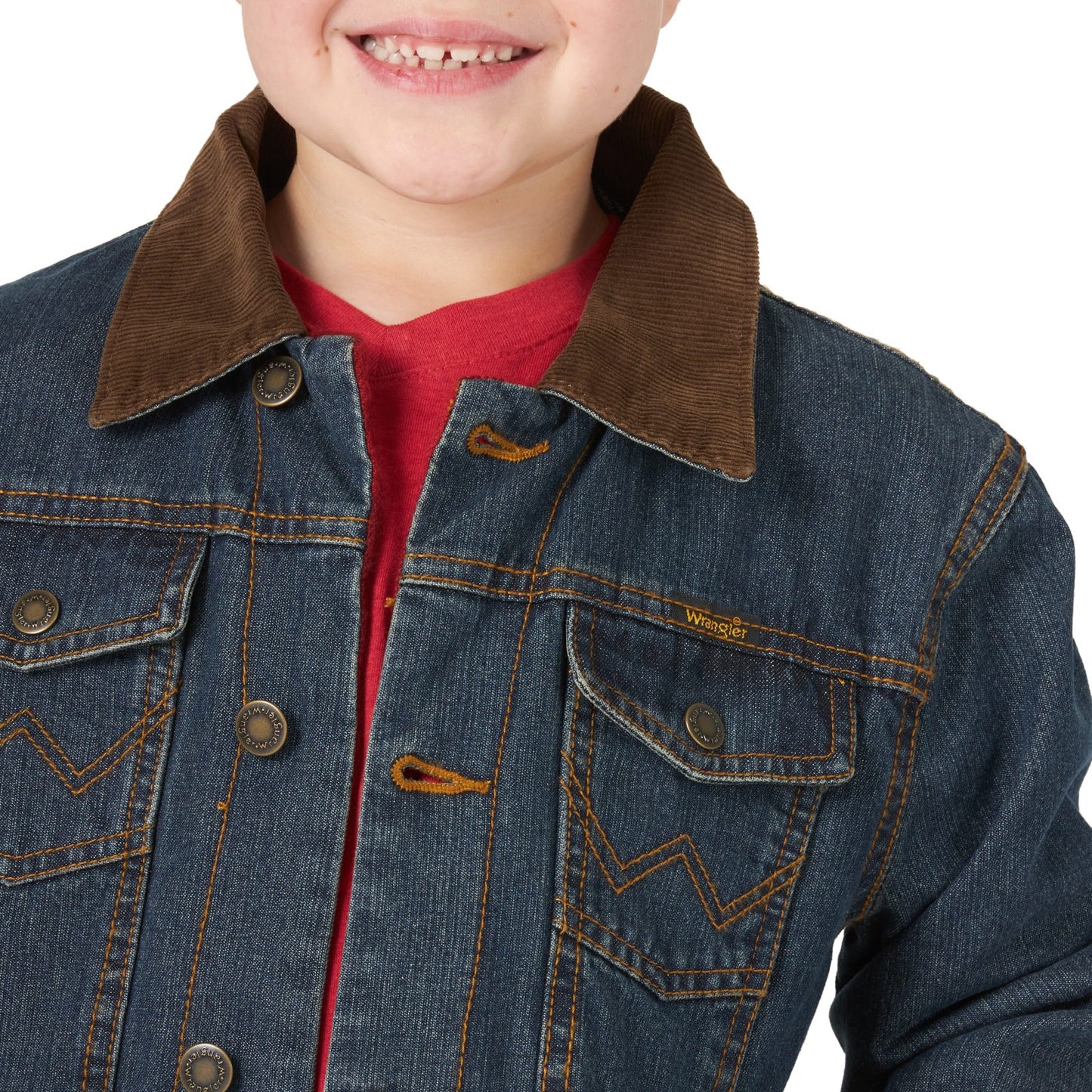 Boy's Wrangler Blanket Lined Rustic Blue Denim Jacket