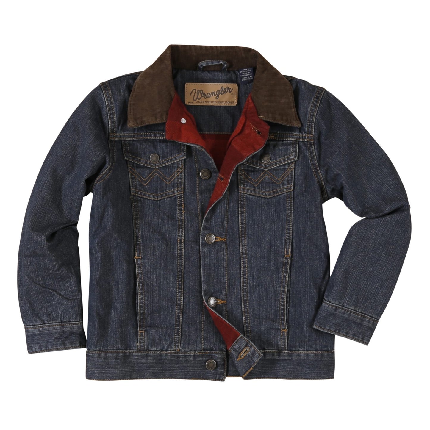 Boy's Wrangler Blanket Lined Rustic Blue Denim Jacket