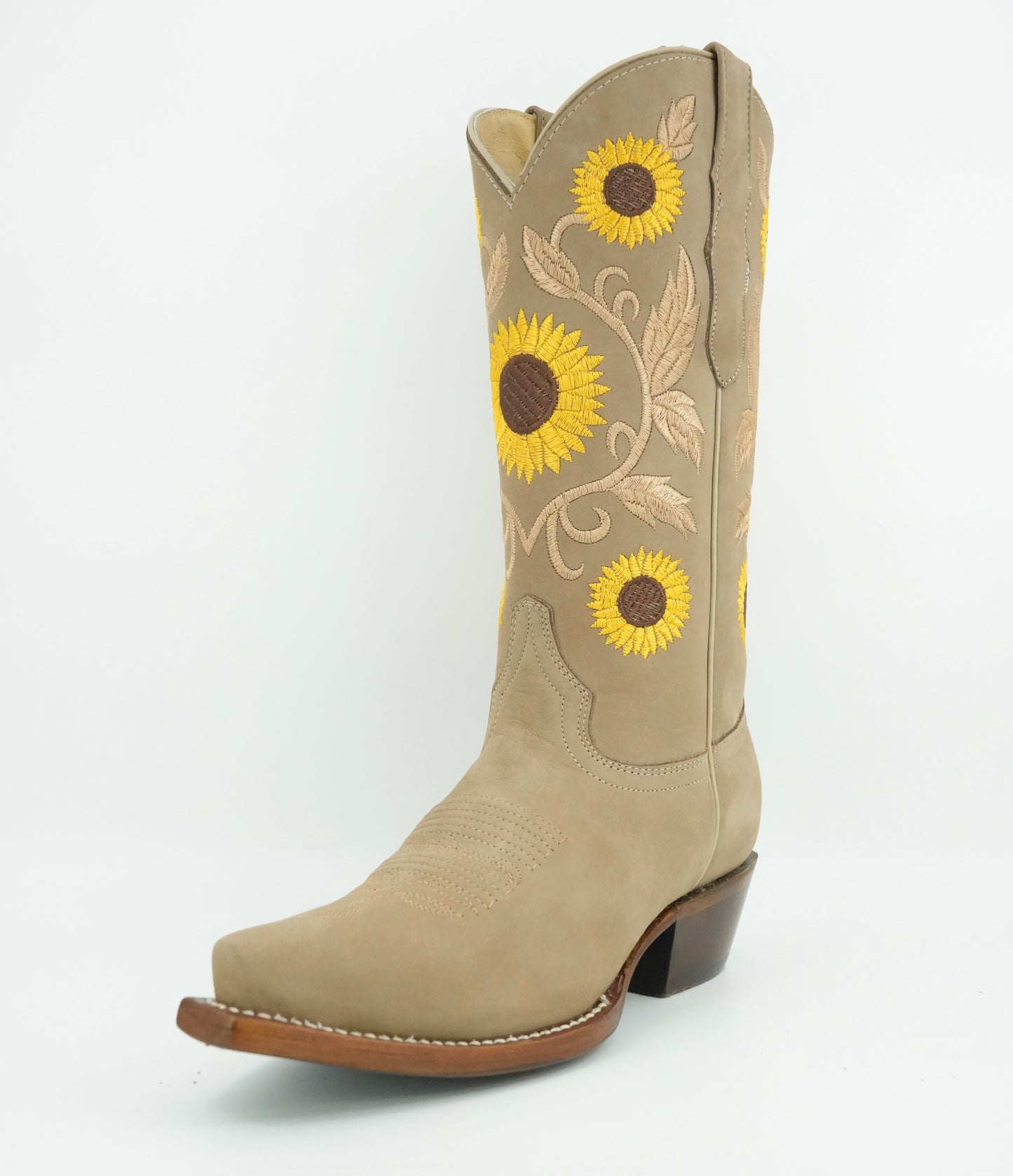 Centenario Women's Arena Embroidered Sunflowers Snip Square Toe Boot