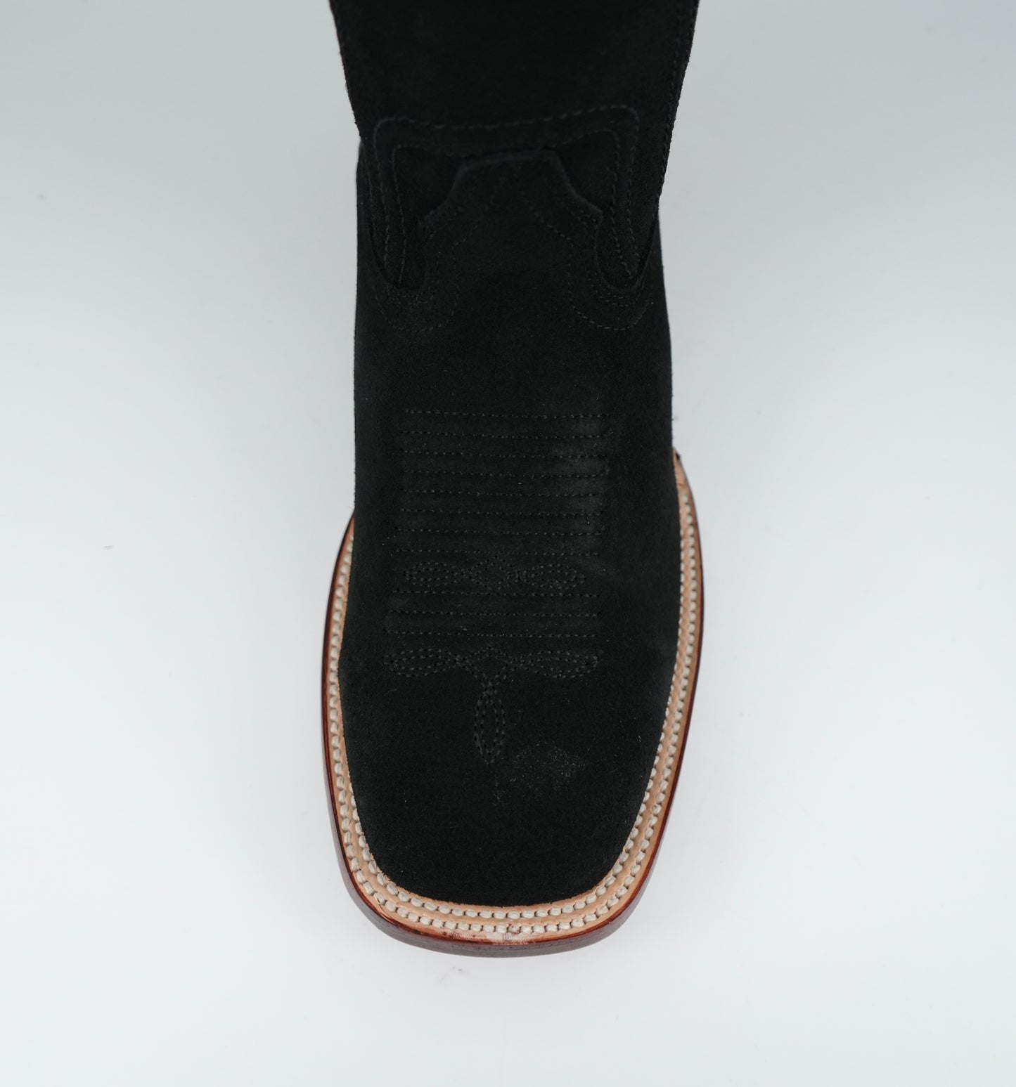 Los Altos Men's Nobuck Black Wide Square Toe Boot