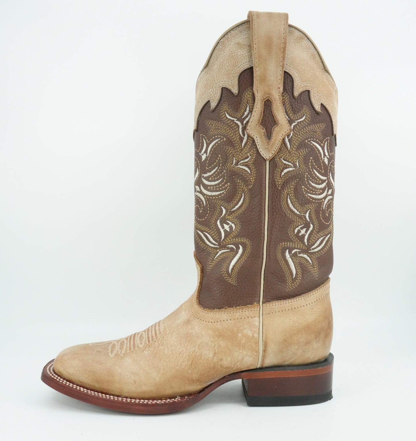 Los Altos Women's Honey Genuine Leather Wide Square Boot