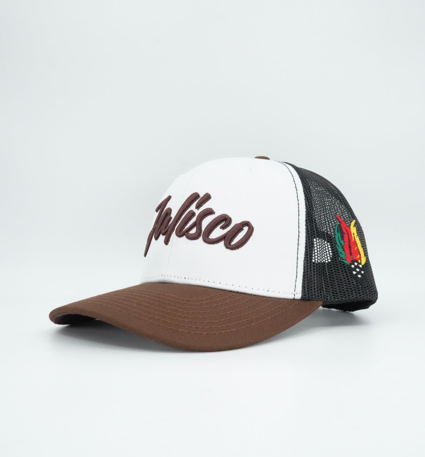 45 Cursive Trucker Cap- White/Chocolate