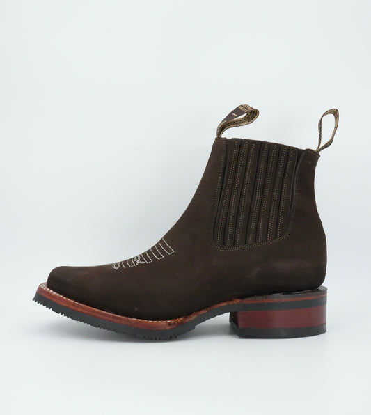 La Sierra Men’s Nobuck Leather Light Chocolate Short Boot