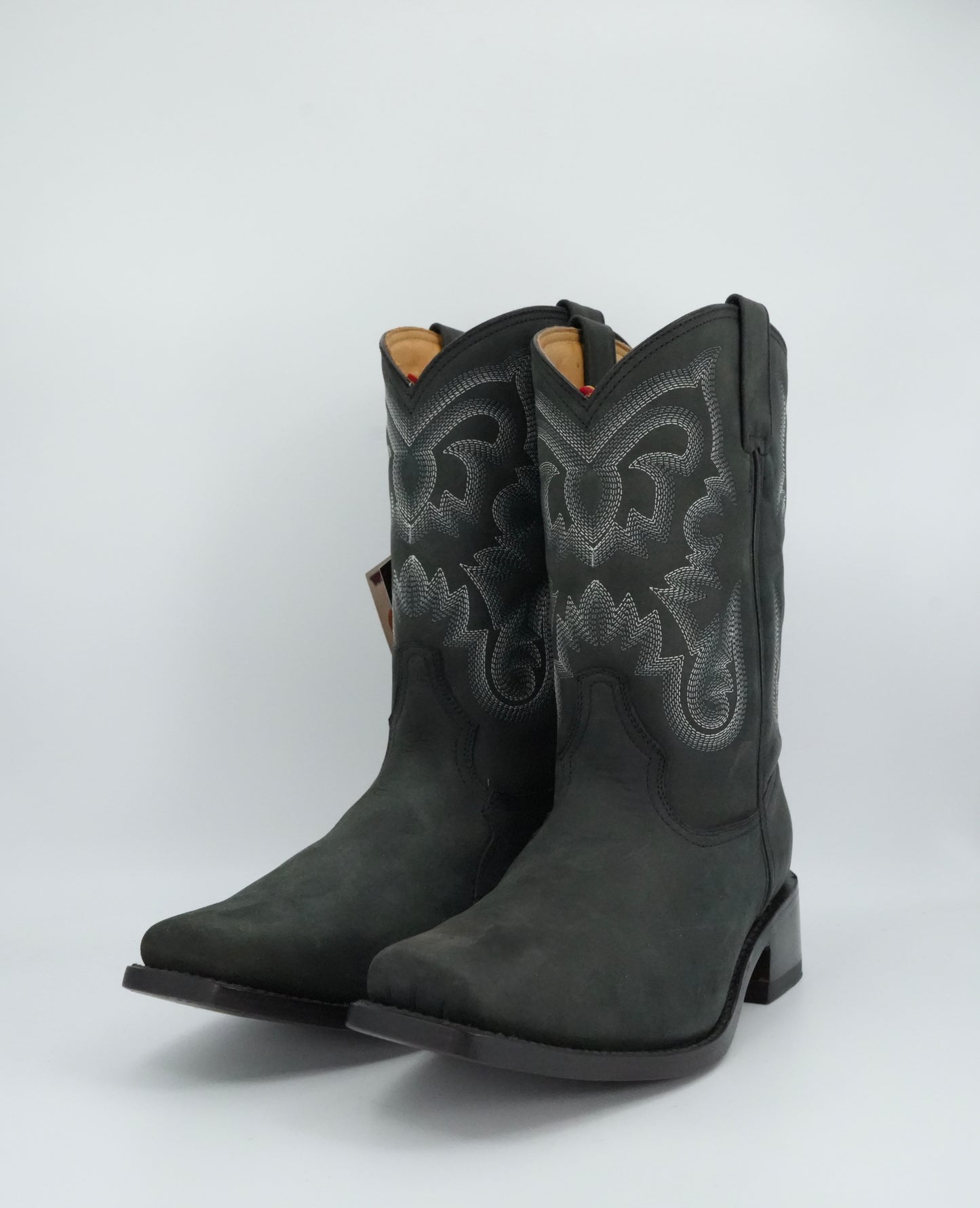 Los Altos Men's Black Gamusa Trompa De Puerco Narrow Square Toe Boot