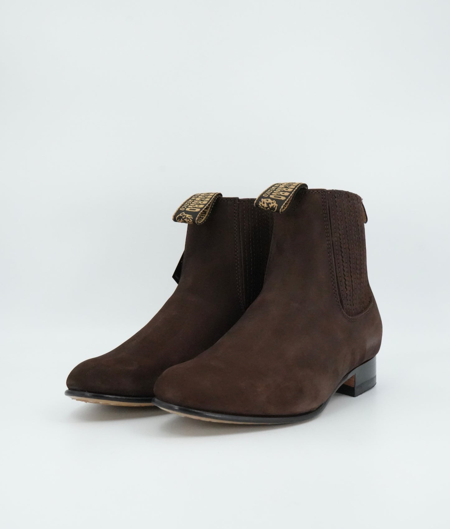 Besserro Kid's Nobuck Charro Short Boot - Dark Tobacco