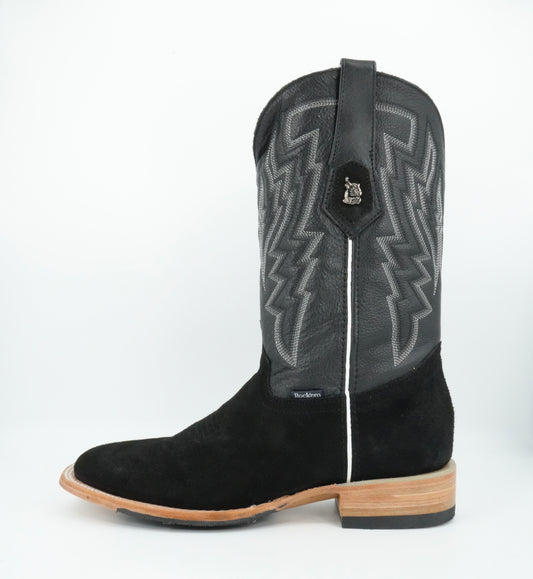 Rock'em Men's Roughout Black Wide Square Toe Boot