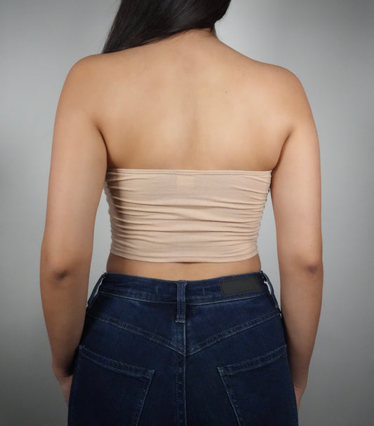 Ijoah Women's Cowboys Graphic Tube Top - Taupe