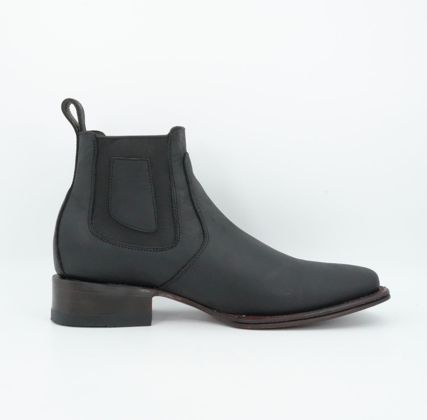 Vestigium Jr’s Grasso Black Square Toe Short Boot