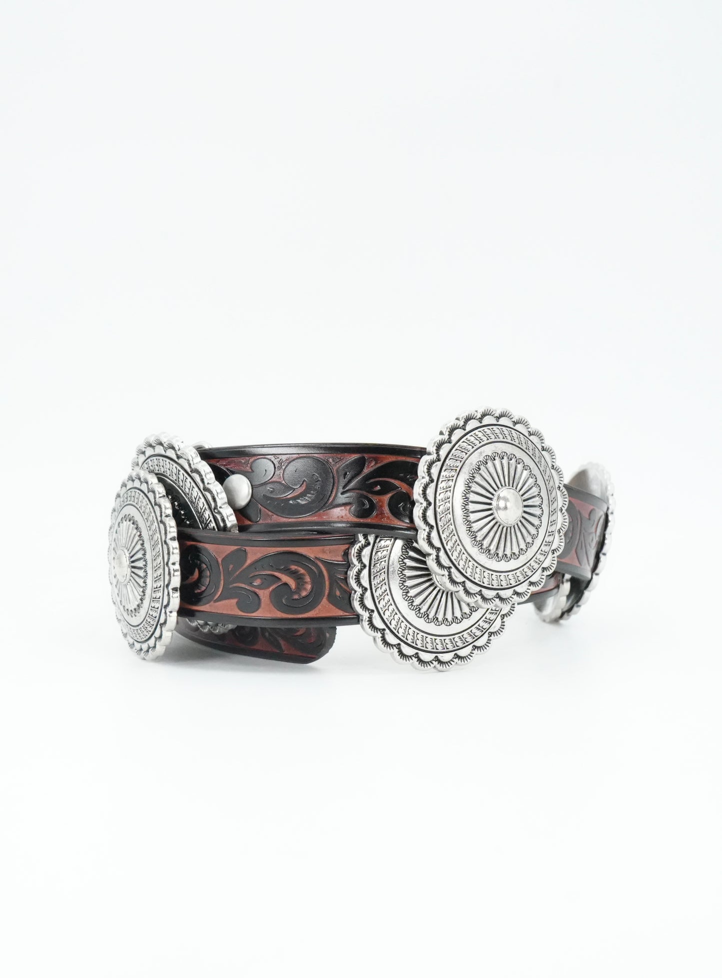 Nomad Women's Conch Brown Floral Leather Belt