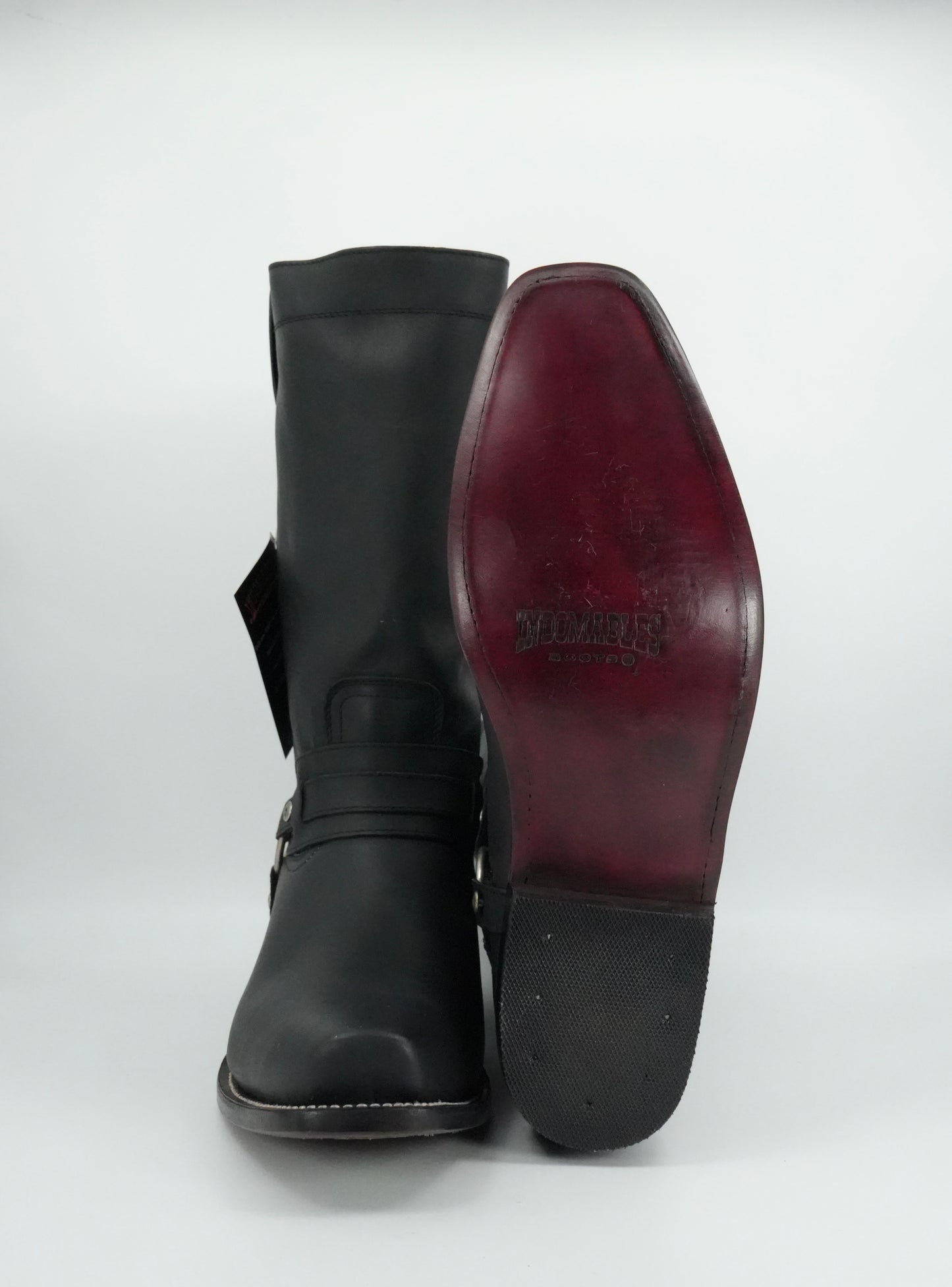 Indomable's Men's Black Leather Trompa De Puerco Narrow Square Toe Boot