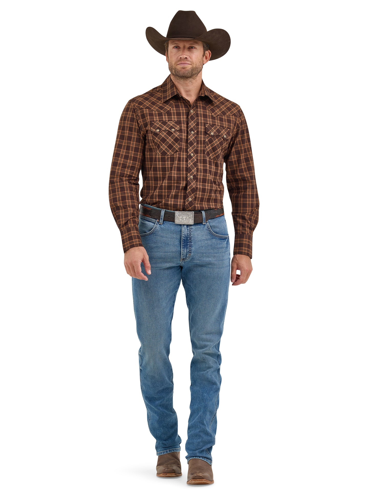 Wrangler Men's Retro Long Sleeve Sawtooth Snap Pocket Western Shirt