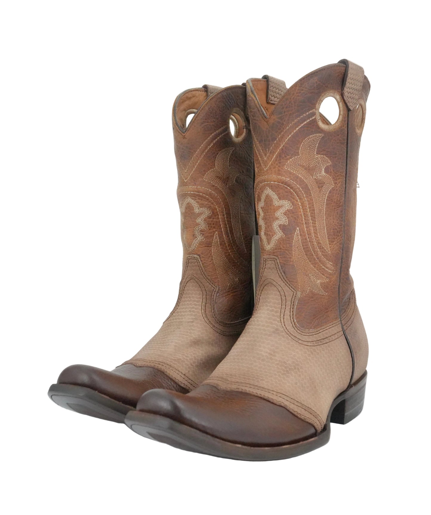 Cuadra Men's Cowhide Leather Semi Round Toe Boot - Two Tone Brown