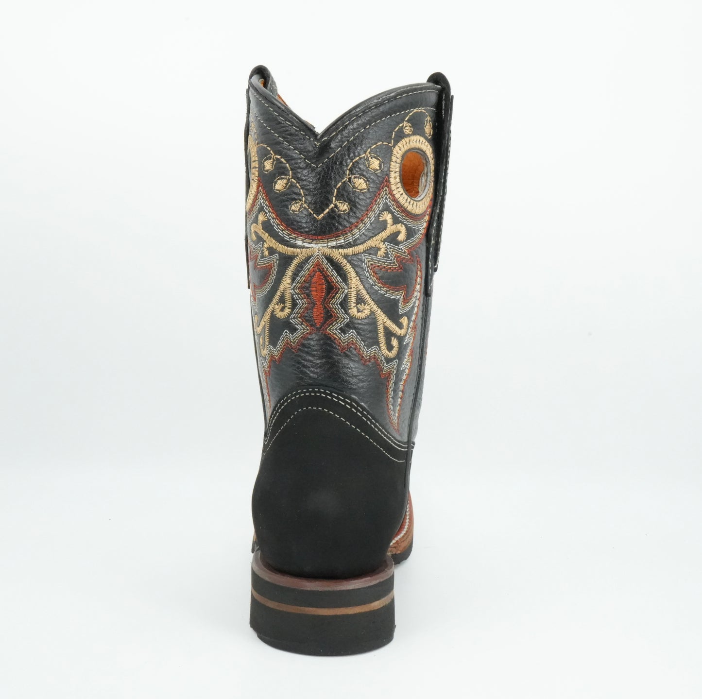 La Sierra Jr’s Nobuck Black Square Toe Boot