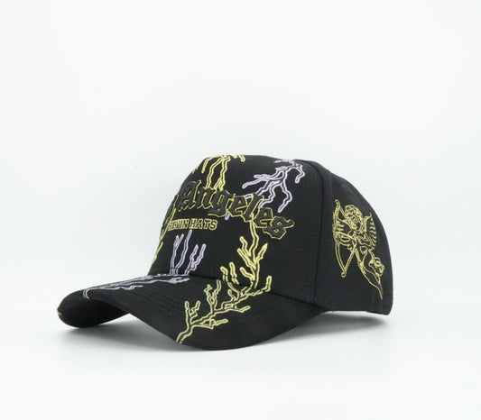 Kevin Hats LA Cupid Black/Yellow/Purple Design Cap