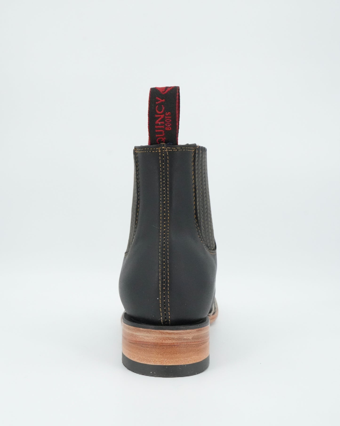 Quincy Men's Black Leather Short Boot
