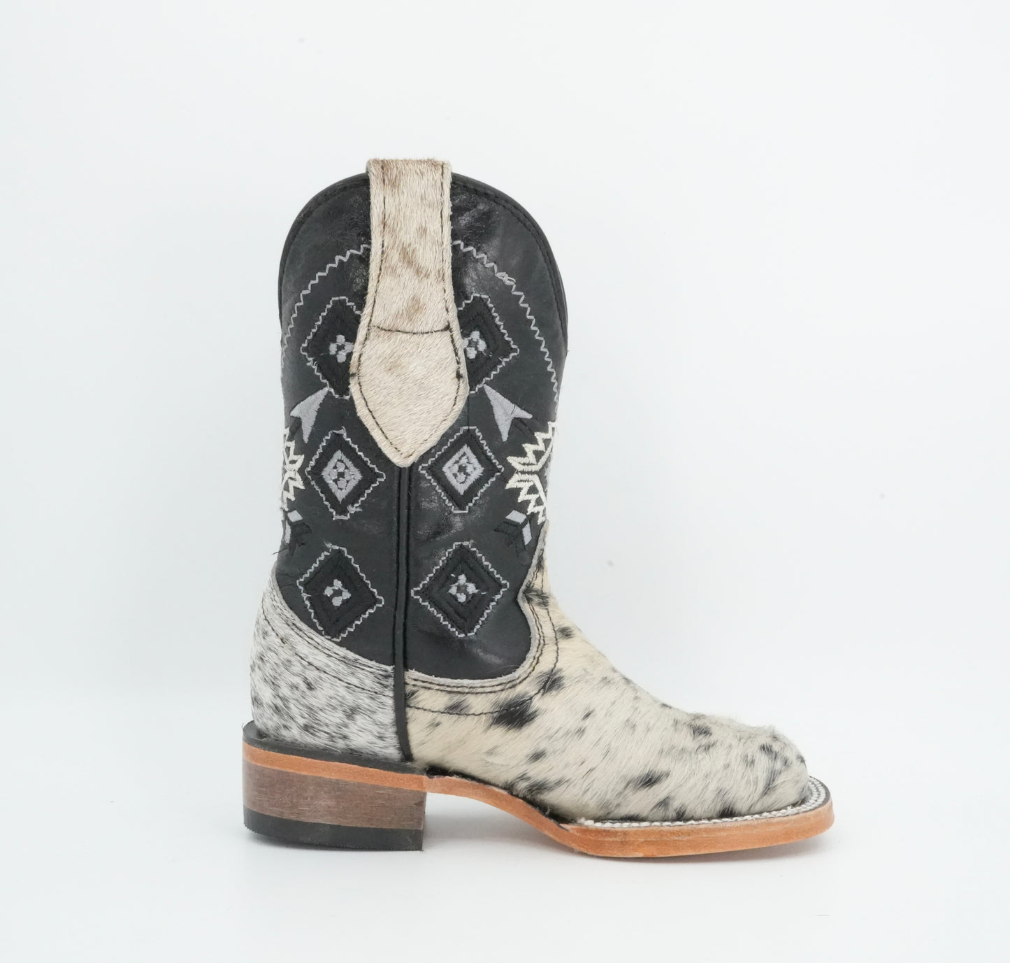 Rock'em Kid's Cow Hair White/Black Boots Size: 8 US / 15 MEX  *AS SEEN ON IMAGE*