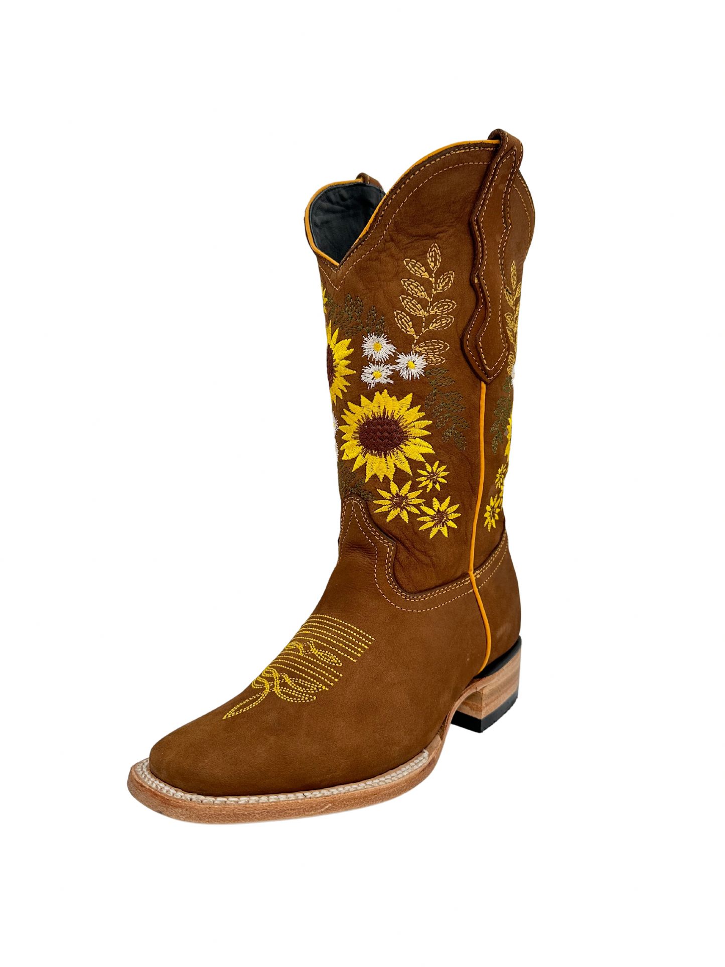White Diamond Women's Honey Sunflower Square Toe Leather Boot