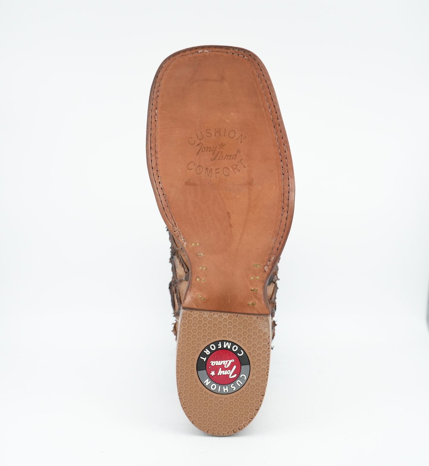 Tony Lama Men's Leviathan Chocolate Pirarucu Wide Square Toe
