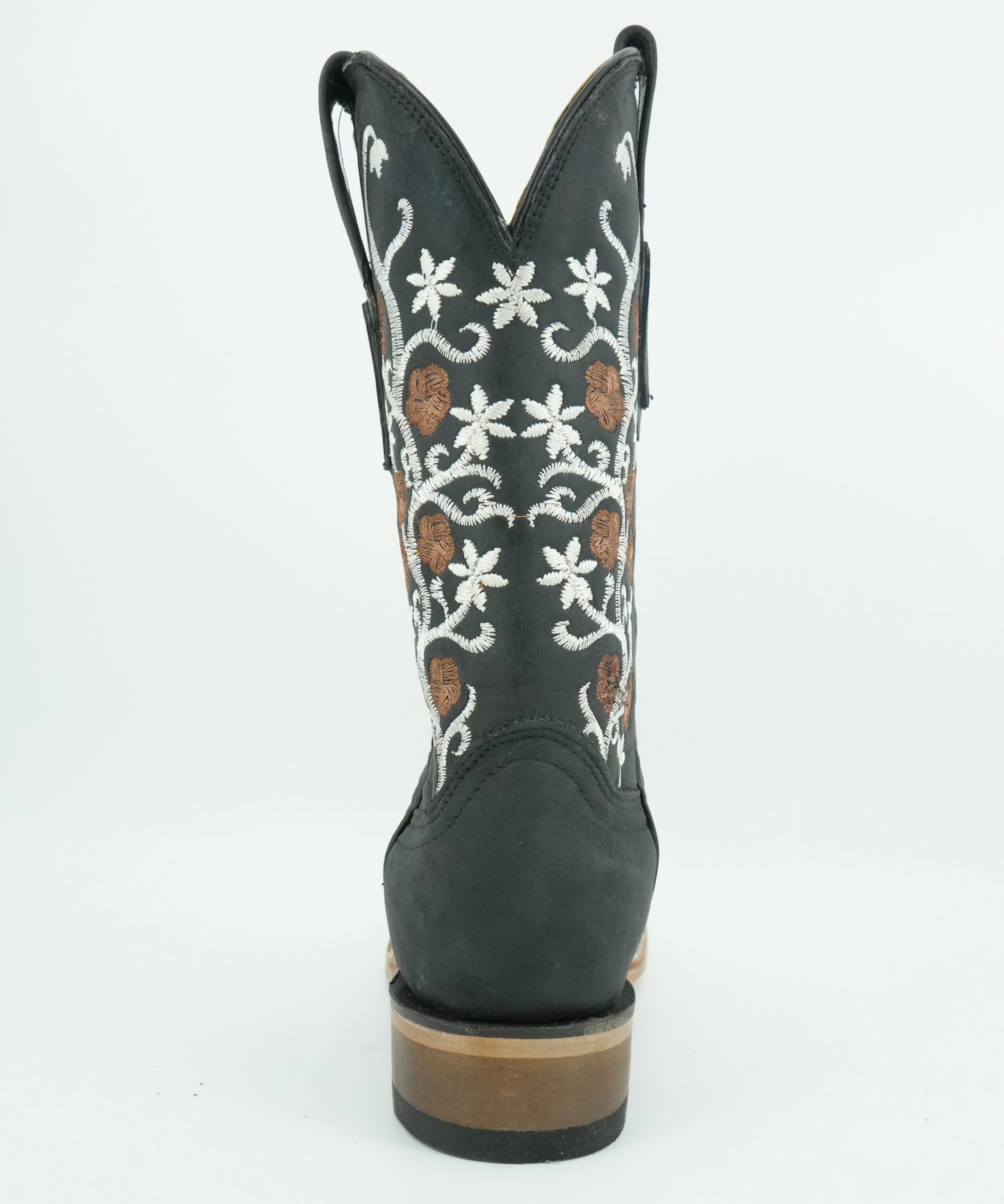 Centenario Women's Black Rustic Crazy Embroidered Square Toe Boot