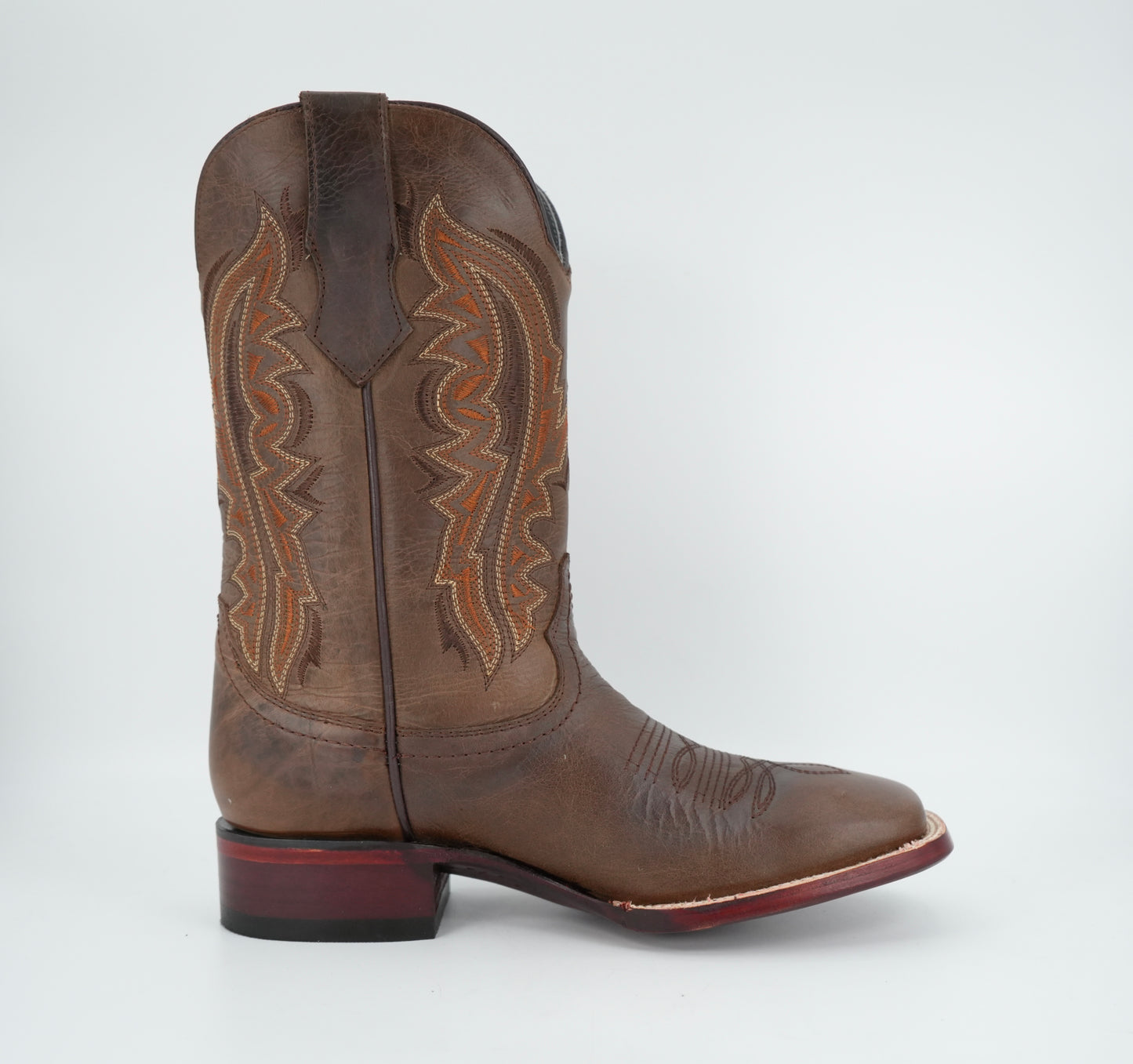 Los Angeles Men’s Walnut Leather Wide Square Toe Boot