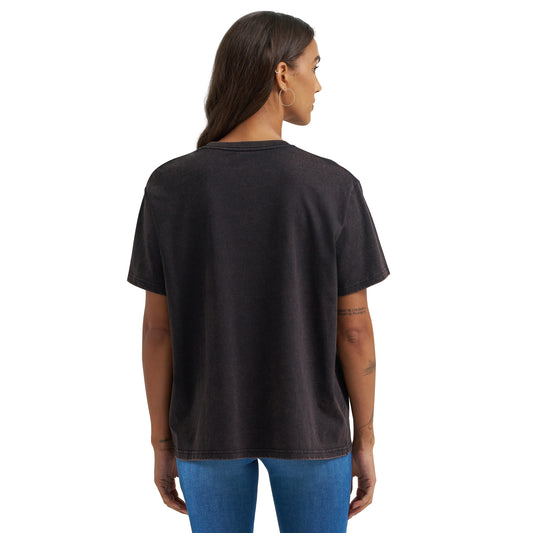 Wrangler Retro Women's Long Live Cowboys Nostalgia Graphic Tee - Black