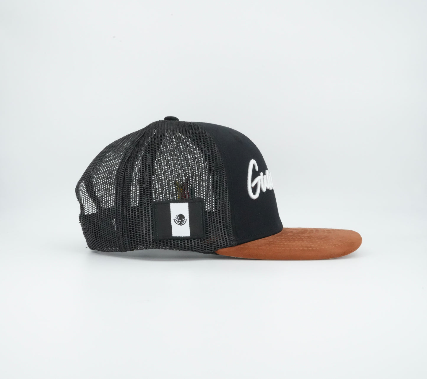 45 Cursive Trucker Cap Black Rust