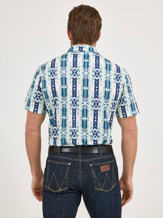 Wrangler Men's Performance Icy Geo Regular Fit Polo Shirt