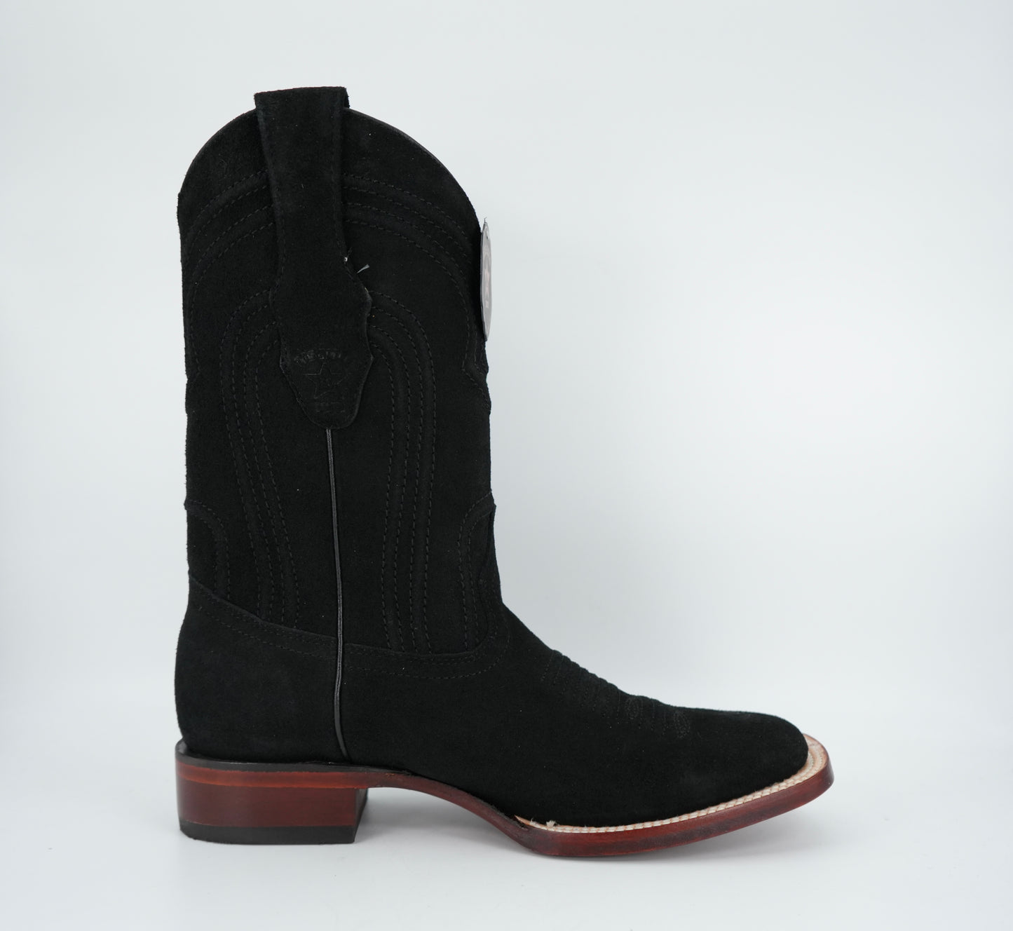 Los Altos Men's Nobuck Black Wide Square Toe Boot