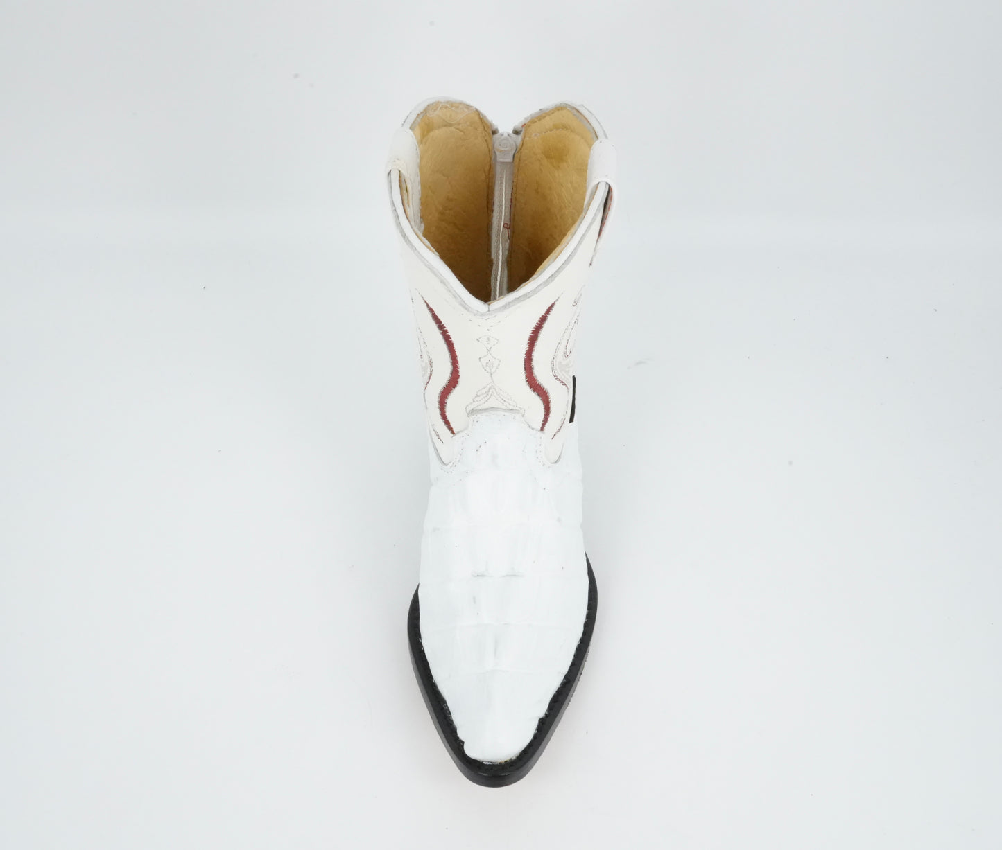Alamos Toddler White Imitation Caiman Tail Boot