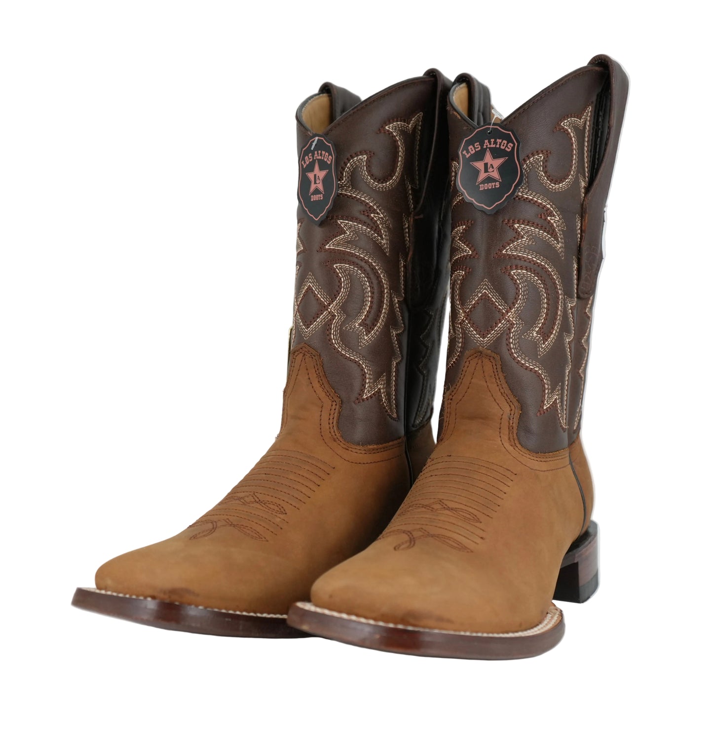 Los Altos Crazy Tan Bota con punta cuadrada para hombre