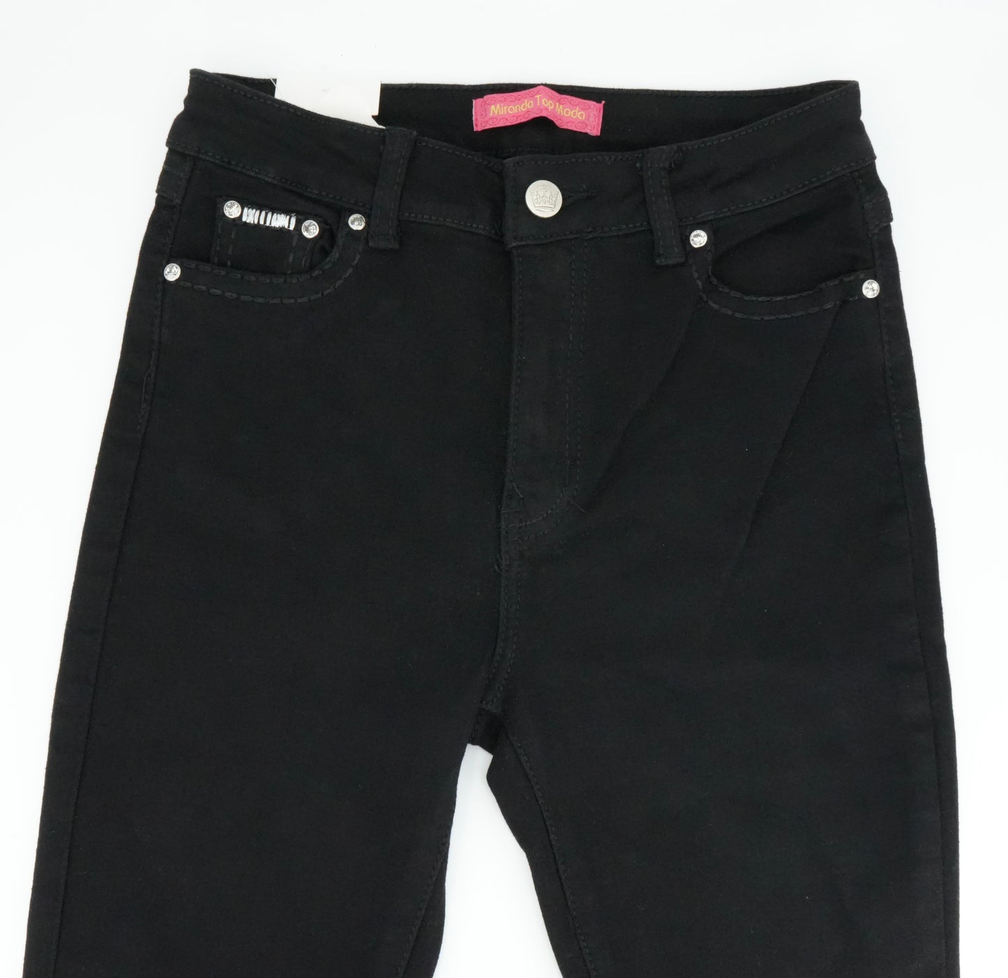 Girl's Miranda Bling Pocket Black Bootcut Jean