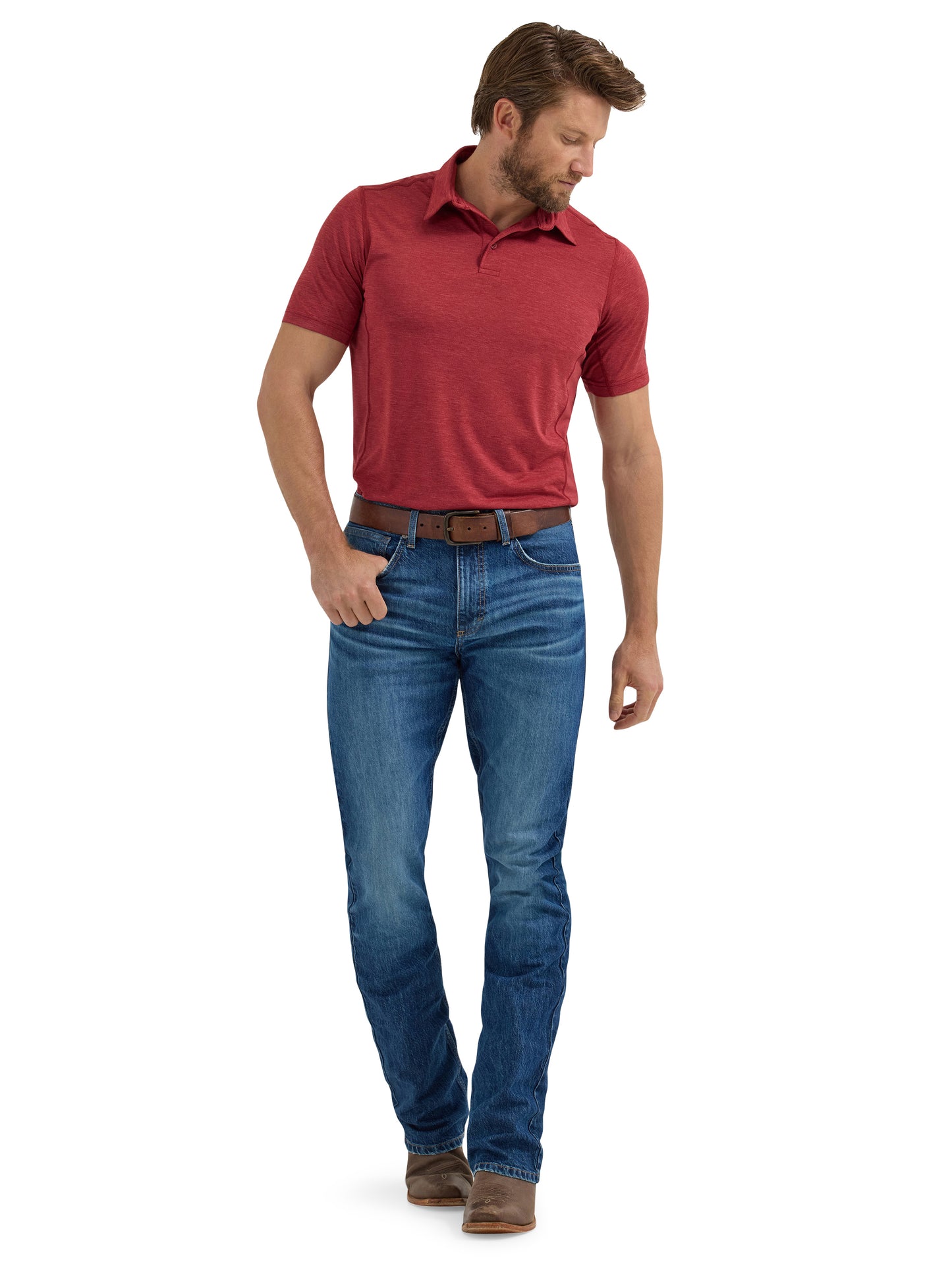 Wrangler Men's Performance Red Polo Shirt