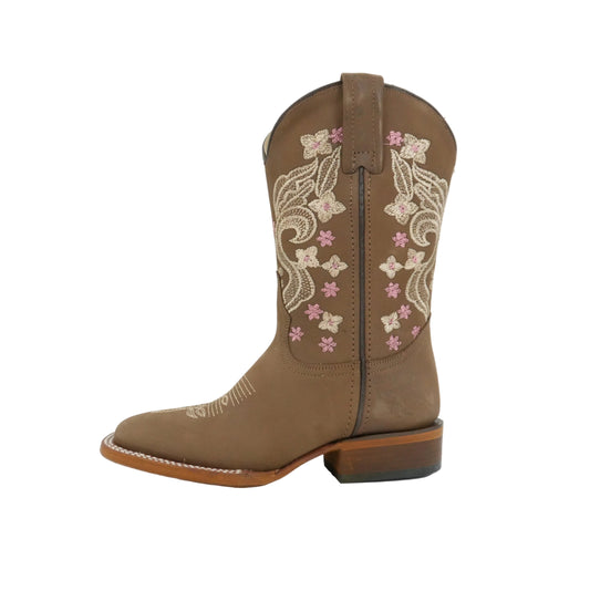 Calzatti Women's Avellana Pink Nobuck Wide Square Toe Boot