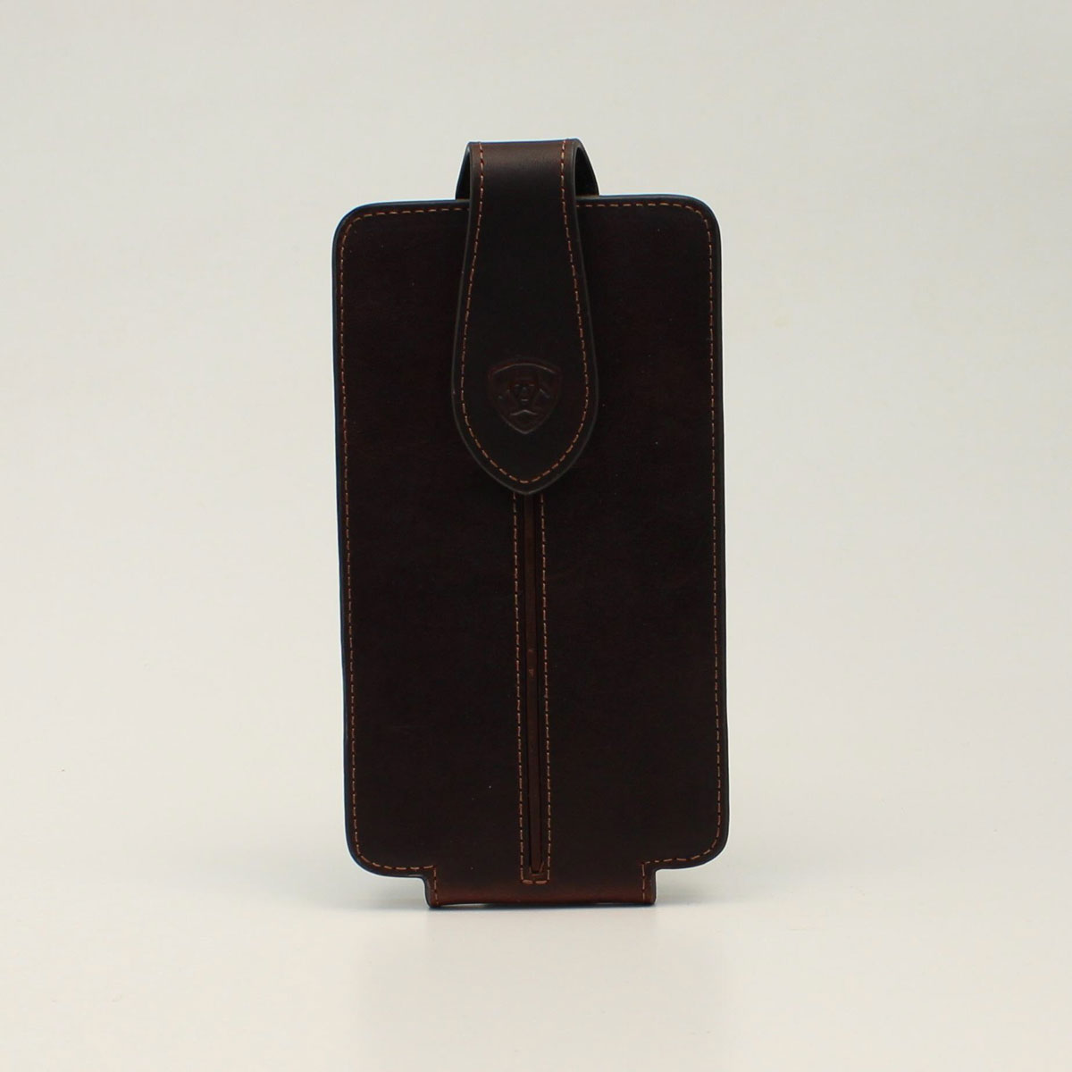 Funda para teléfono móvil grande de cuero marrón Ariat