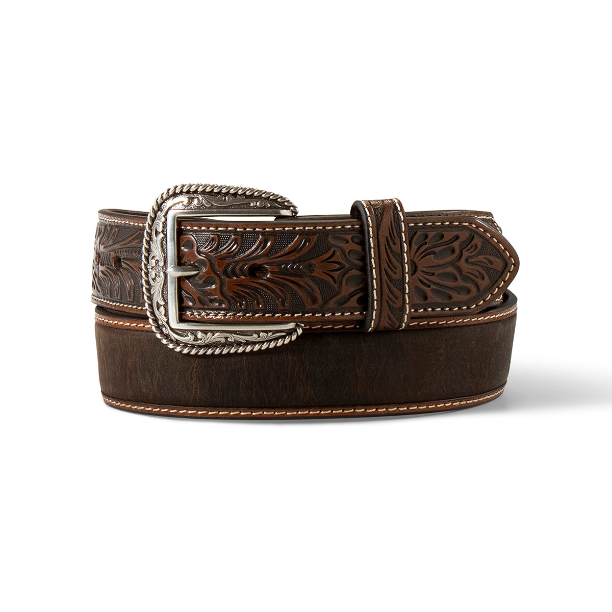 Ariat Men's Floral Embossed Ends Belt