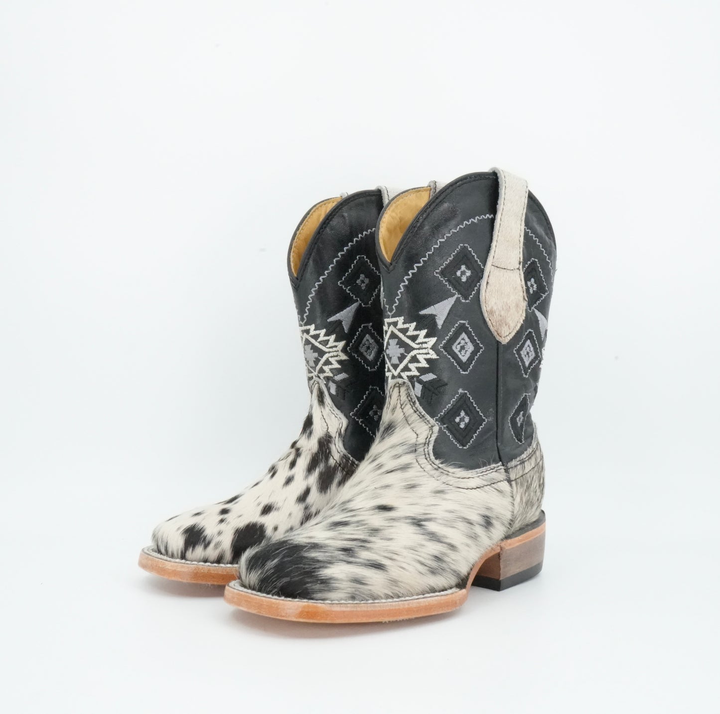 Rock'em Kid's Cow Hair White/Black Boots Size: 10 US / 17 MEX  *AS SEEN ON IMAGE*