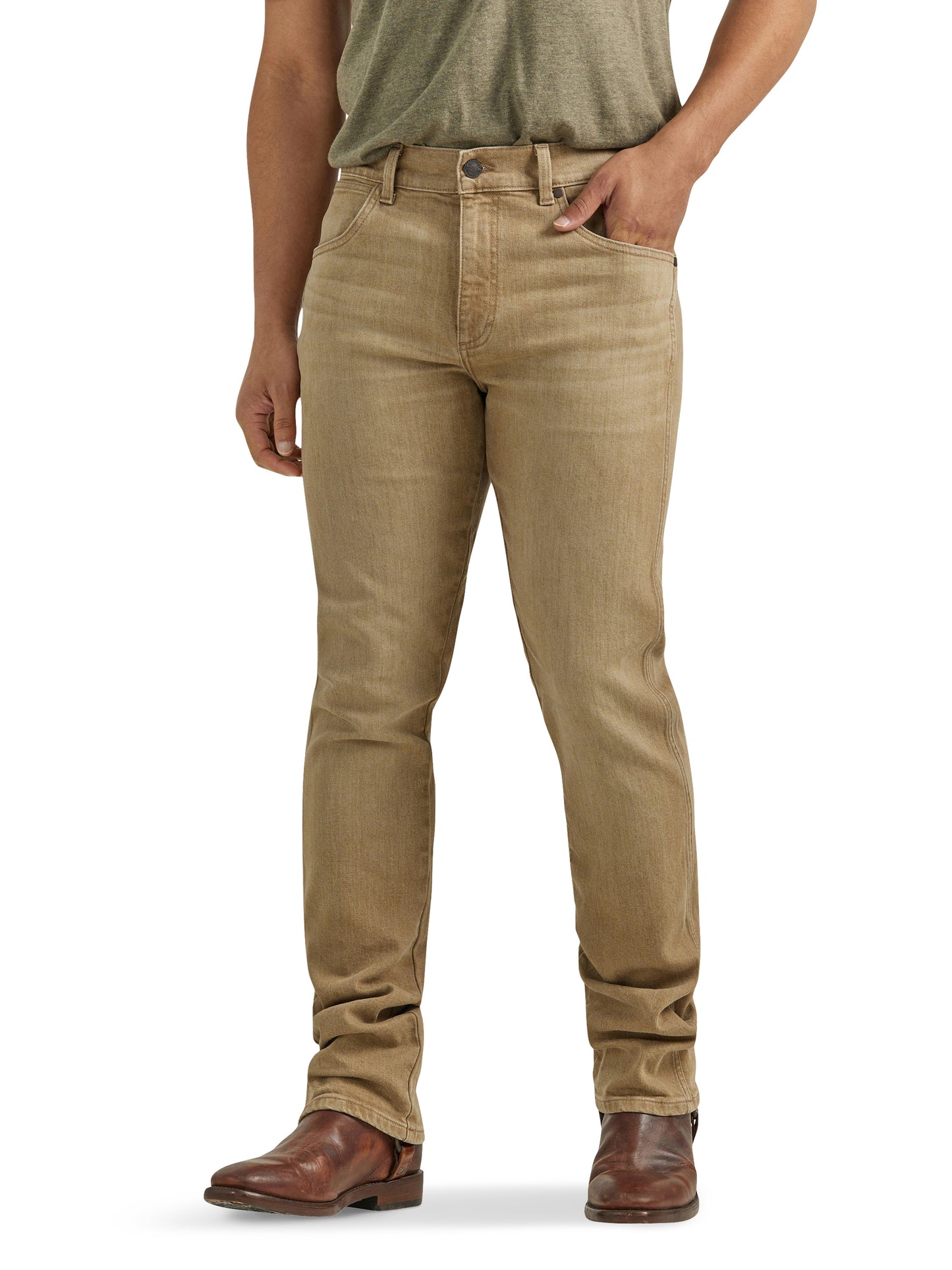Wrangler Retro Tan Slim Straight Jean