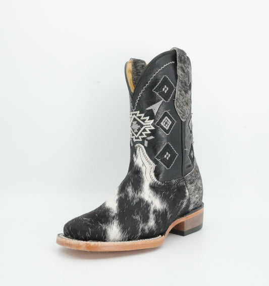 Rock'em Kid's Cow Hair White/Black Boots Size: 11 US / 18 MEX  *AS SEEN ON IMAGE*