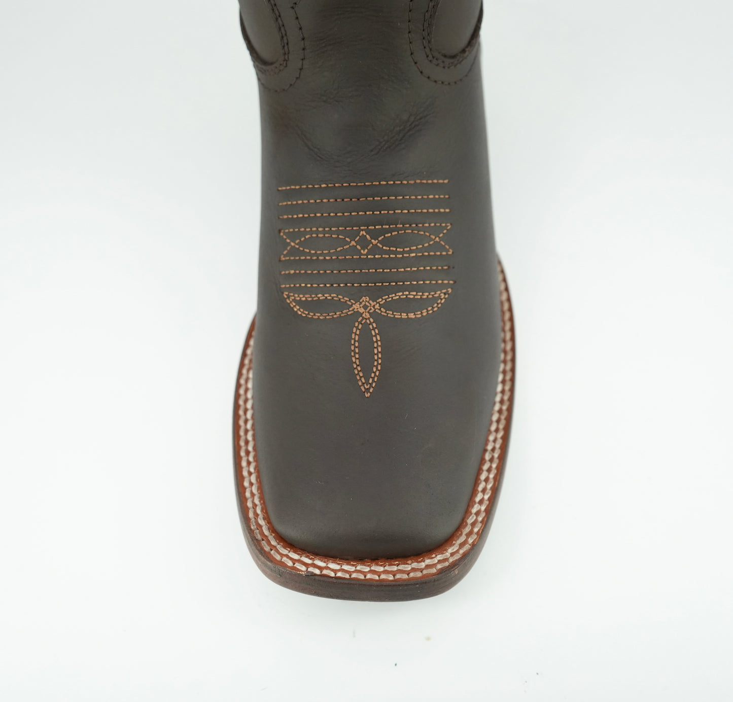 Vaquero Signature Women’s Brown Grasso Flowers Wide Square Toe Boot