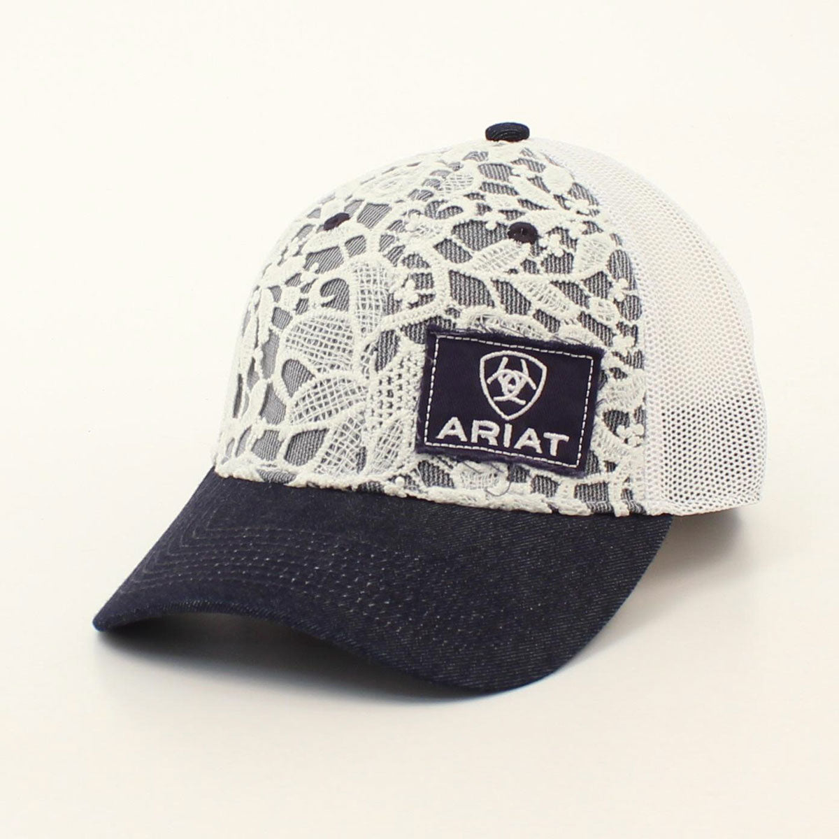 Ariat White Lace Denim Cap