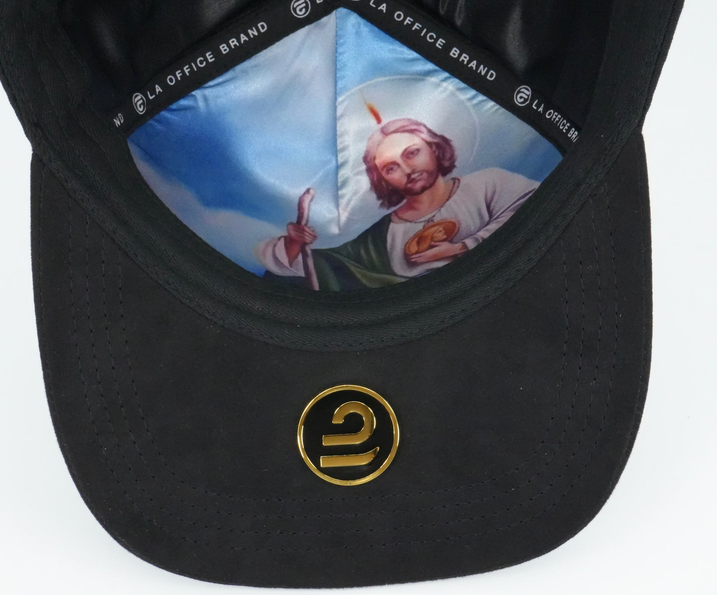 La Office Hats Round San Judas Design Cap Black