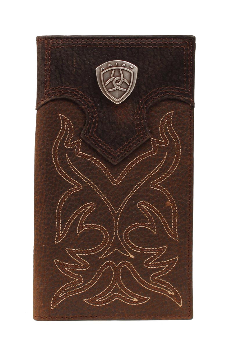 Ariat Dark Brown Stitched Rodeo Wallet