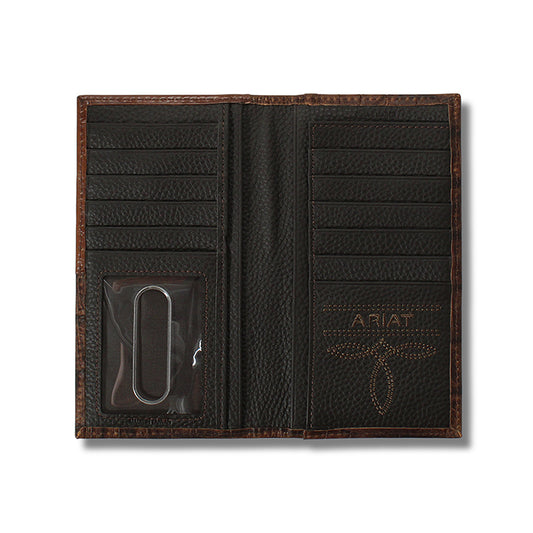 Ariat Light Brown Center Ridge Rodeo Wallet