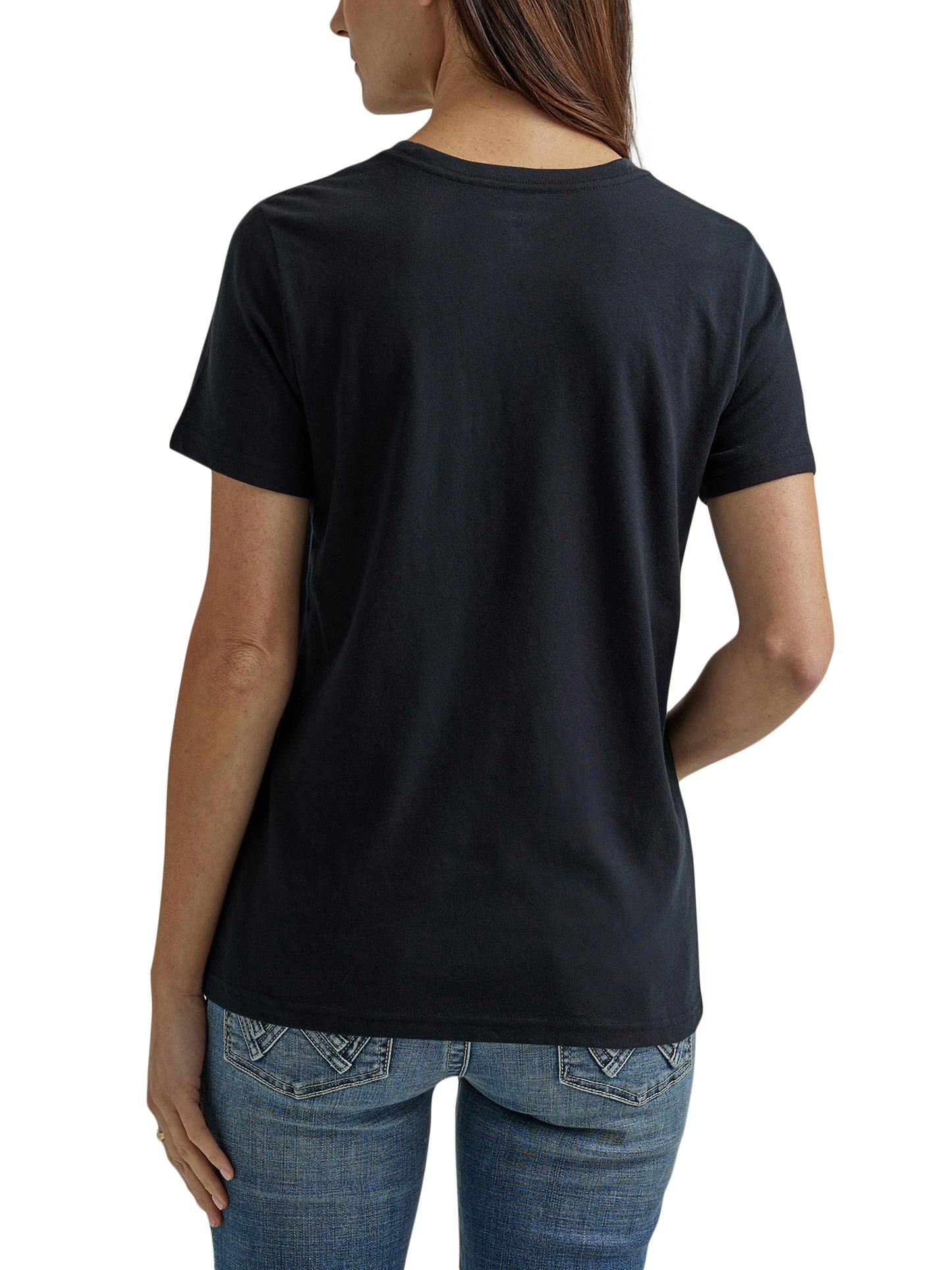 Wrangler Women's Floral Western Short Sleeve Black Tee
