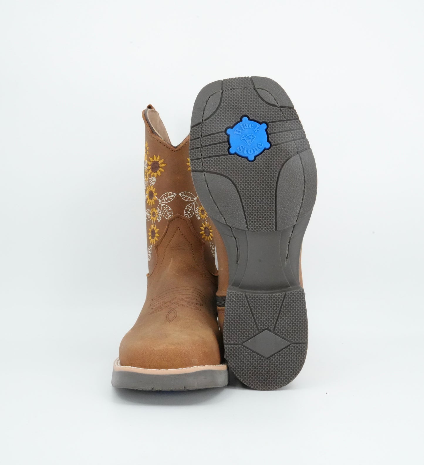 Black Stone Kid's Crazy Tan Sunflower Boot